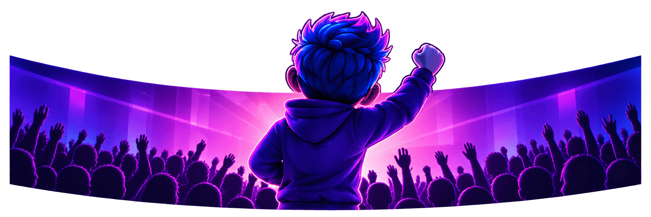 Karka mascot cheering in front of a crowd